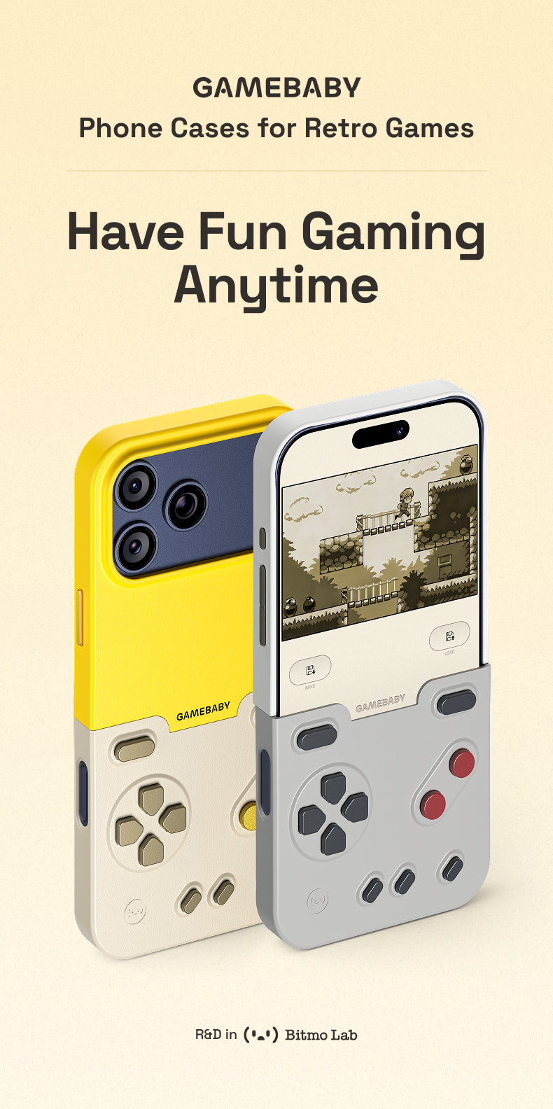 GameBaby Retro Gaming Phone Case – 4-in-1 Handheld Gaming Case for iPhone
