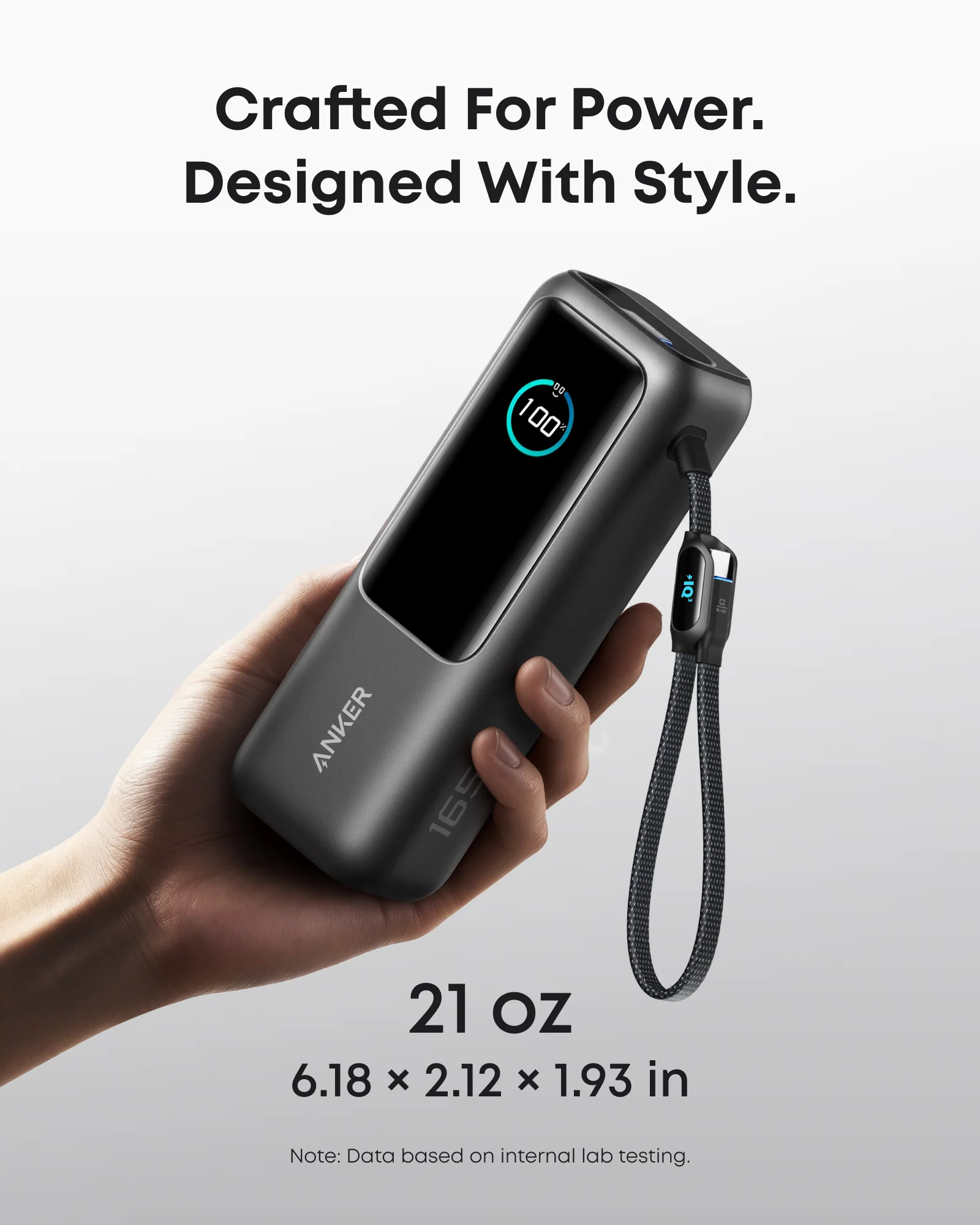 Anker 165W Power Bank with Built-in USB-C Cable – Fast Charging Portable Charger 6