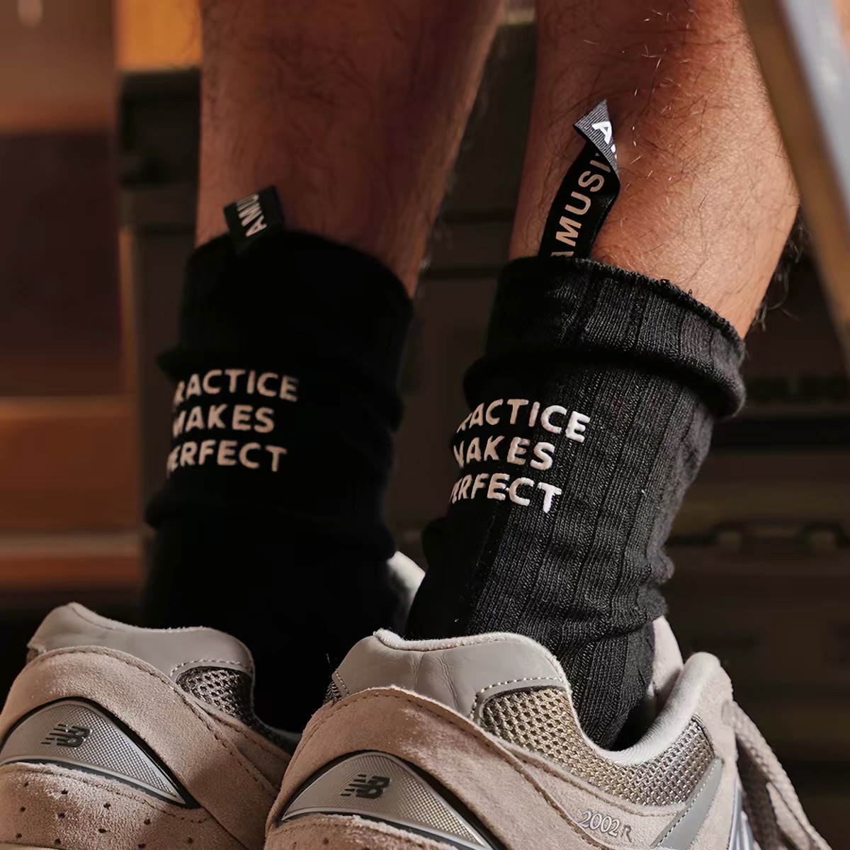 Unisex Motivational Crew Socks – "Practice Makes Perfect" Premium Cotton Athletic Socks | Casual, Sports & Streetwear 2