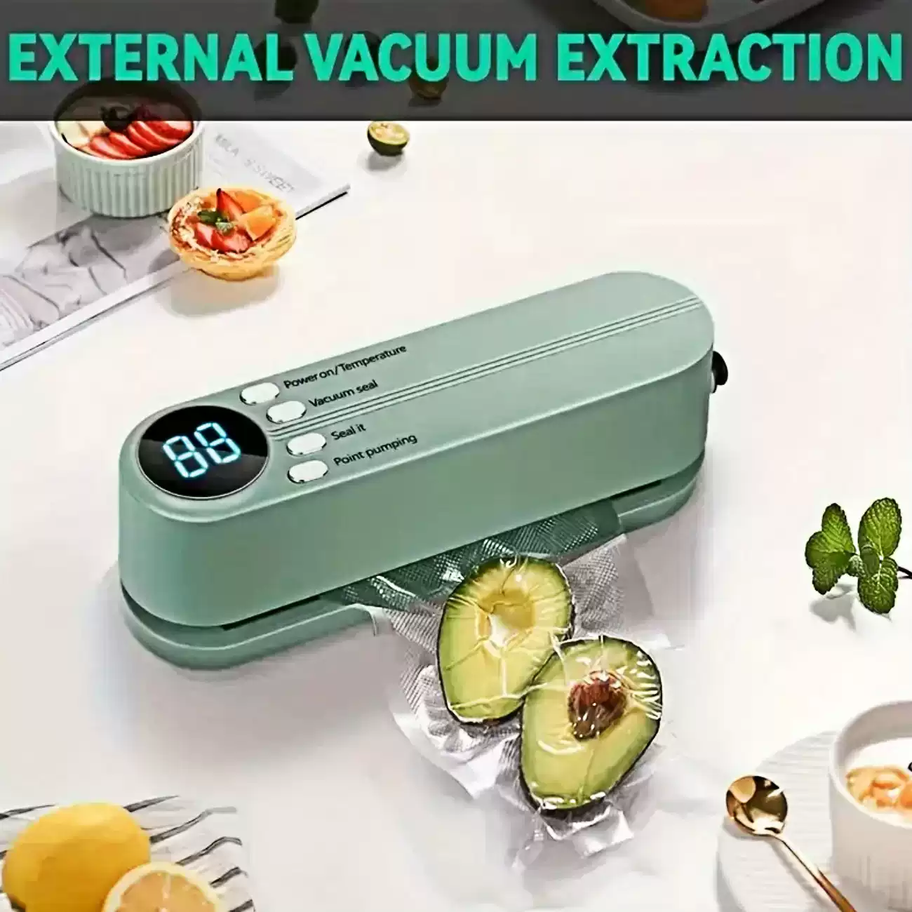 Wireless vacuum sealing machine, household vacuum food bag rechargeable sealing machine, kitchen packaging machine