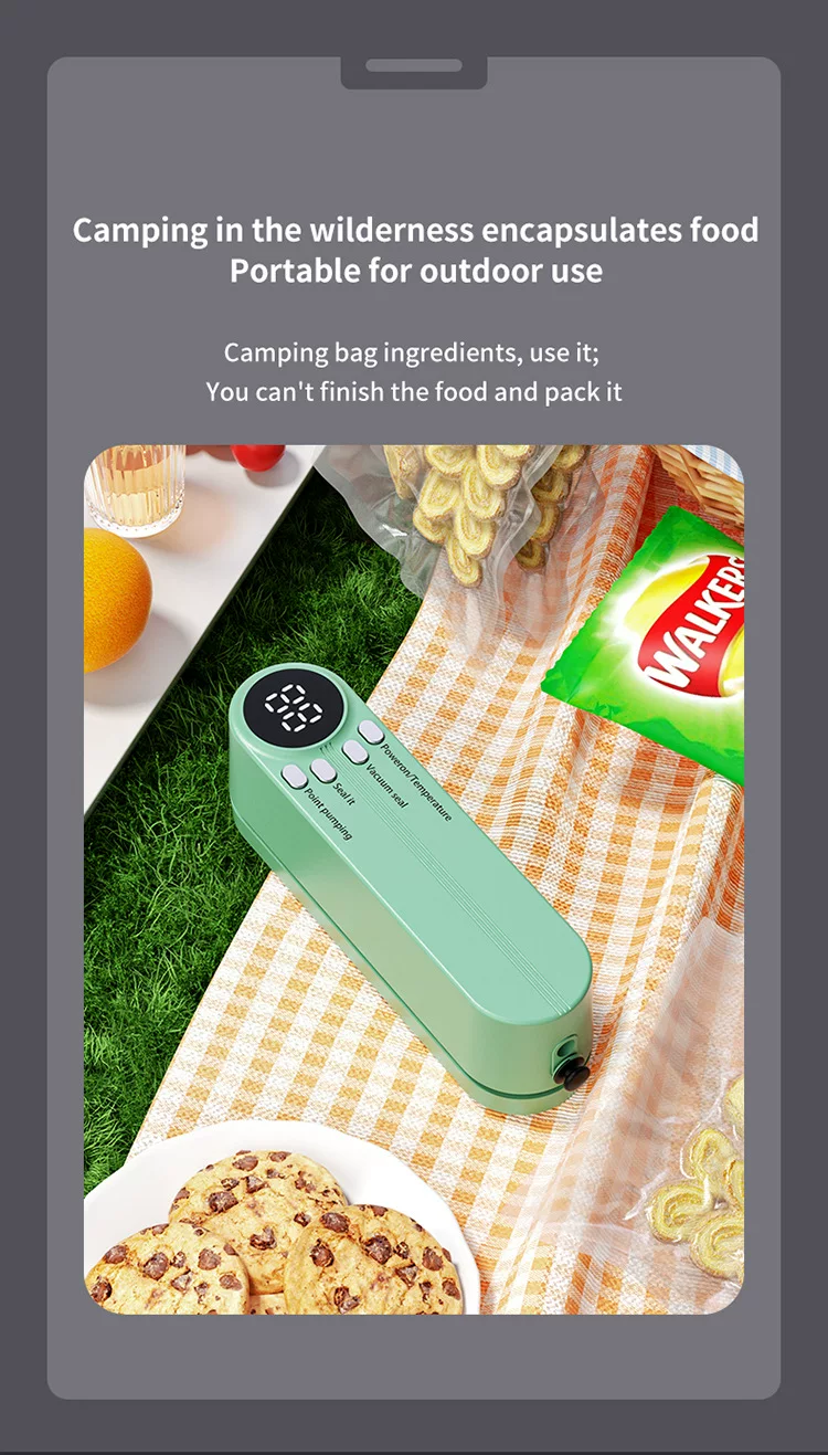 Wireless vacuum sealing machine, household vacuum food bag rechargeable sealing machine, kitchen packaging machine 6